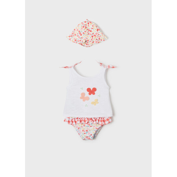 22-01620-048-L-4 Σετ Μαγιό με καπέλο Νεογέννητο κορίτσι 22-01620-048 - Image 1