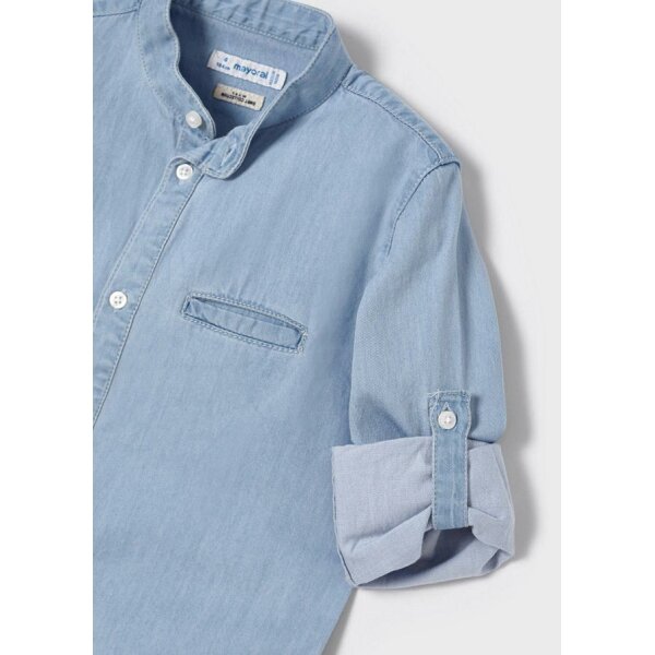 Πουκάμισο μακρυμάνικο τζιν γιακάς μαο αγόρι 22-03124-073 - Image 4