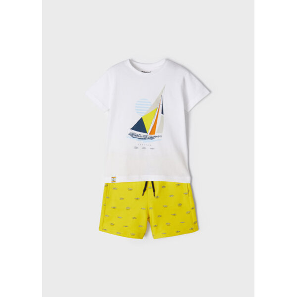 22-03654-022-M-4 Σετ παντελόνι κοντό σταμπωτό αγόρι Κίτρινο 22-03654-022 - Image 1