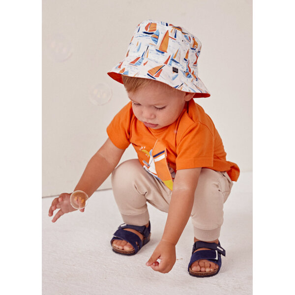 Καπέλο διπλής όψης ECOFRIENDS baby αγόρι Πορτοκαλί 22-10181-036 - Image 1