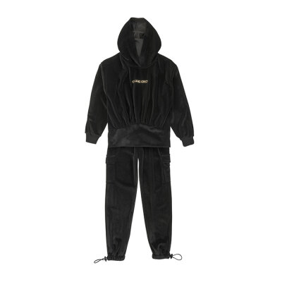 Παιδικό Σετ Βελουτέ με Κουκούλα για Κορίτσι Μαύρο Gang 221421