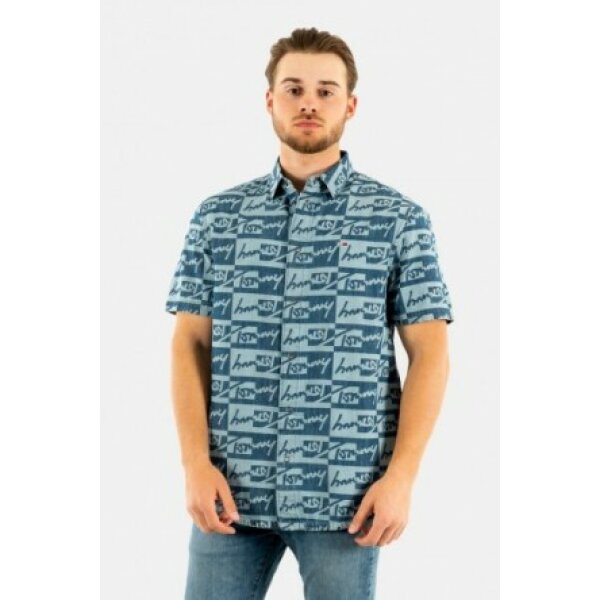 2674982914_small Ανδρικό Πουκάμισο Κοντομάνικο Tommy Jeans DM12977 Μπλέ - Image 1