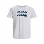 Ανδρική Μπλούζα Κοντομάνικη Plus Size Jack & Jones 12211126 Λευκό