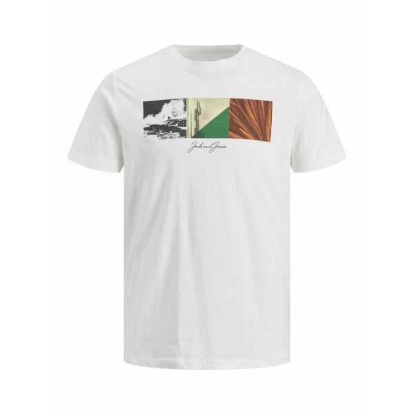 Ανδρική Μπλούζα Κοντομάνικη Plus Size Jack & Jones 12214849 Λευκό - Image 1