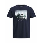 Ανδρική Μπλούζα Κοντομάνικη Plus Size Jack & Jones 12214849 Μπλέ