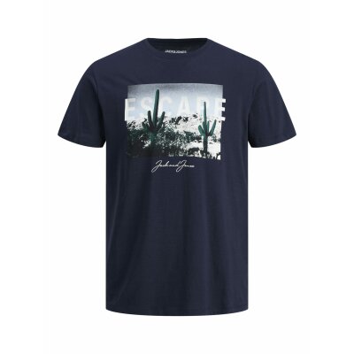 Ανδρική Μπλούζα Κοντομάνικη Plus Size Jack & Jones 12214849 Μπλέ
