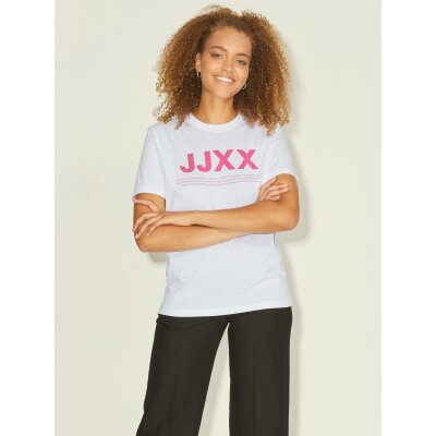 Γυναικείο T-Shirt JJXX 12206974 Logo Bright White/Rose