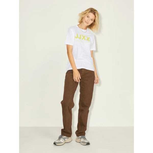 Γυναικείο T-Shirt JJXX 12206974 Logo Bright White/Yellow - Image 6