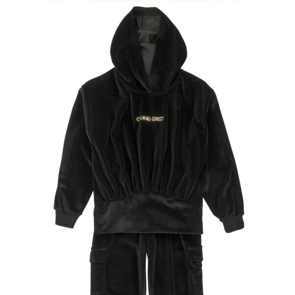 Παιδικό Σετ Βελουτέ με Κουκούλα για Κορίτσι Μαύρο Gang 221421 - Image 2