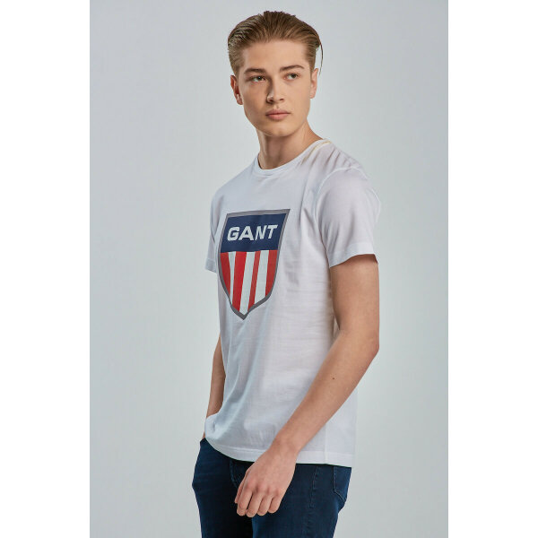 Ανδρική Μπλούζα GANT RETRO 2003123 Λευκό - Image 5
