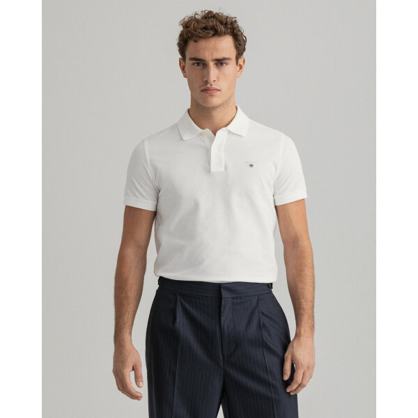 202201-2201-110-model-fv-1 Ανδρική Μπλούζα Polo Rugger GANT 2201 Λευκό - Image 1
