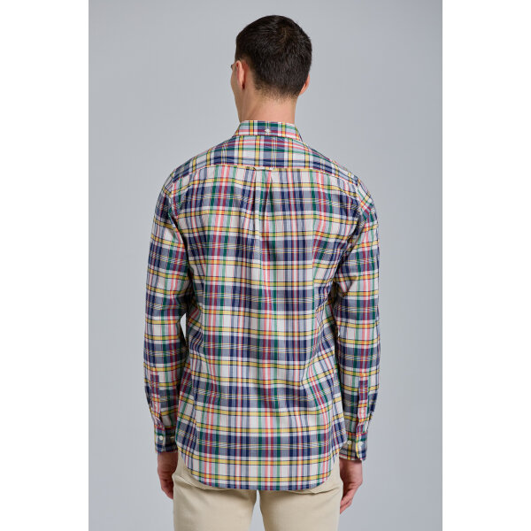 285363 Ανδρικό Πουκάμισο GANT REG CHECK 3020370 Μπέζ Μπλέ Καρώ - Image 2