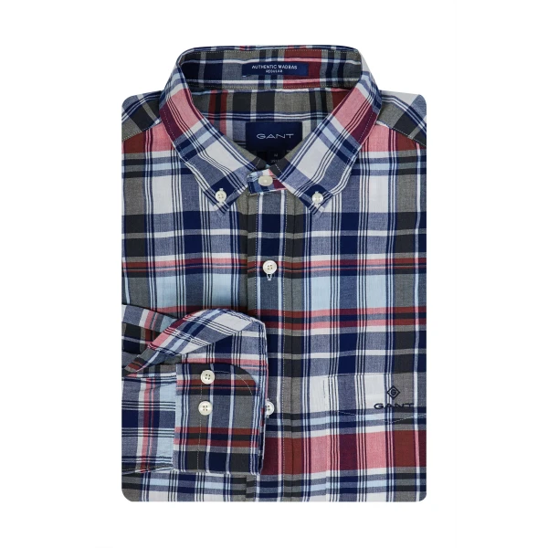 Ανδρικό Πουκάμισο GANT REG MADRAS 3043030 Μπλέ - Image 3
