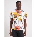 Ανδρική Μπλούζα GUESS PM2GI29K9RM1 PAINT SPLATTER Λευκό