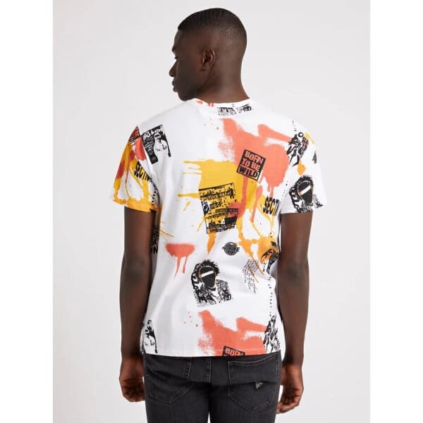 Ανδρική Μπλούζα GUESS PM2GI29K9RM1 PAINT SPLATTER Λευκό - Image 3