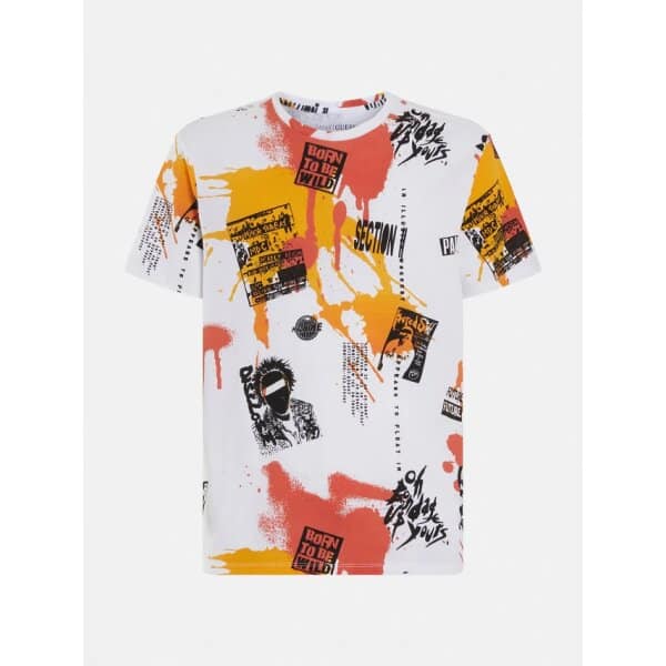 Ανδρική Μπλούζα GUESS PM2GI29K9RM1 PAINT SPLATTER Λευκό - Image 5