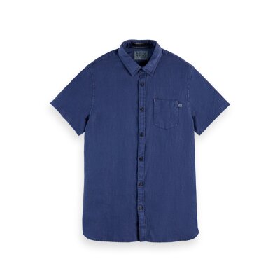 Ανδρικό Πουκάμισο SCOTCH & SODA GARMENT DYED LINEN 166011 Μπλέ
