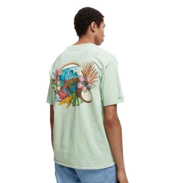 Ανδρική Μπλούζα SCOTCH & SODA 166048 RELAXED ARTWORK Πράσινο - Image 3