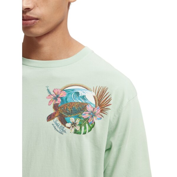 Ανδρική Μπλούζα SCOTCH & SODA 166048 RELAXED ARTWORK Πράσινο - Image 4