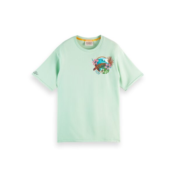 Ανδρική Μπλούζα SCOTCH & SODA 166048 RELAXED ARTWORK Πράσινο - Image 1