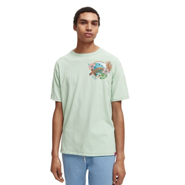 Ανδρική Μπλούζα SCOTCH & SODA 166048 RELAXED ARTWORK Πράσινο - Image 8