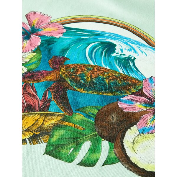 Ανδρική Μπλούζα SCOTCH & SODA 166048 RELAXED ARTWORK Πράσινο - Image 7