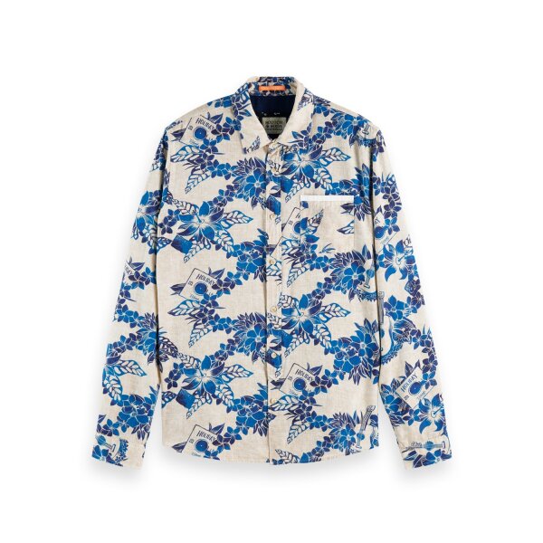 Scotch-&-Sod_SS22_0218_165902 (5) Ανδρικό Πουκάμισο SCOTCH & SODA 165902 PRINTED ORGANIC POPLIN Λευκό - Image 1