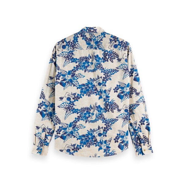 Ανδρικό Πουκάμισο SCOTCH & SODA 165902 PRINTED ORGANIC POPLIN Λευκό - Image 6