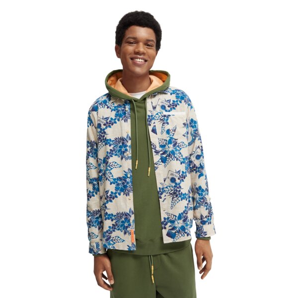 Ανδρικό Πουκάμισο SCOTCH & SODA 165902 PRINTED ORGANIC POPLIN Λευκό - Image 8