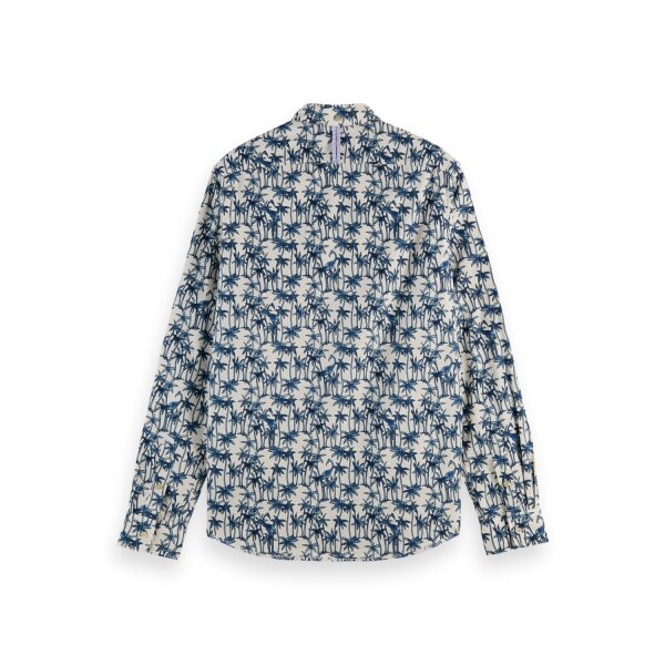 Ανδρικό Πουκάμισο SCOTCH & SODA 166008 PRINTED POPLIN Λευκό Μπλέ - Image 3