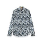 Ανδρικό Πουκάμισο SCOTCH & SODA 166008 PRINTED POPLIN Λευκό Μπλέ