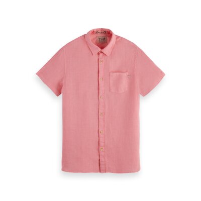 Ανδρικό Πουκάμισο SCOTCH & SODA GARMENT DYED LINEN 166011 Ροζ