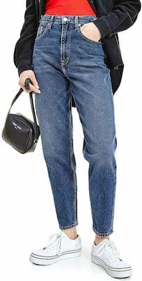 Tommy Hilfiger Ψηλόμεσο Tapered Fit Γυναικείο Jean Παντελόνι Denim Dark DW0DW10907-1BK - Image 2
