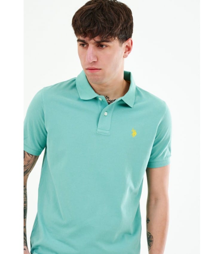 Ανδρική Μπλούζα Polo Πικέ U.S.POLO ASSN 6142341029 Πράσινο - Emporio Shop