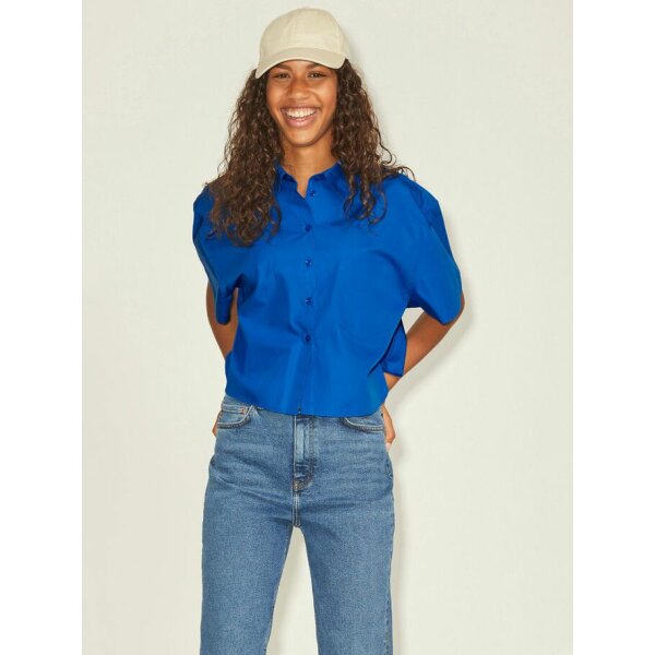 12200124_BlueIolite_003_ProductLarge Γυναικείο πουκάμισο  Κοντό με απλικέ τσέπη Μπλέ 12200124 JJXX - Image 1
