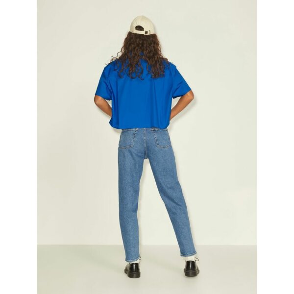 12200124_BlueIolite_004_ProductLarge Γυναικείο πουκάμισο  Κοντό με απλικέ τσέπη Μπλέ 12200124 JJXX - Image 2