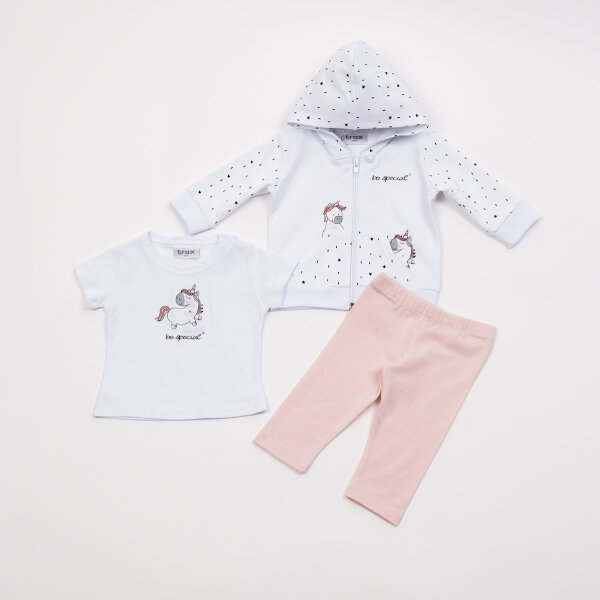 Βρεφικό Σετ Κολάν 3 τμχ Ανοιξιάτικο Κορίτσι Trax 41027 Λευκό - Image 1