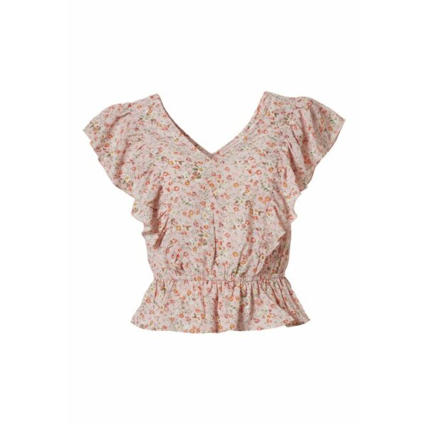 FBL005-123-17_SOFT_PINK_6 Εμπριμέ τοπ με V Λαιμόκοψη  Ρόζ FUNKY BUDDHA FBL005-123-17 - Image 4