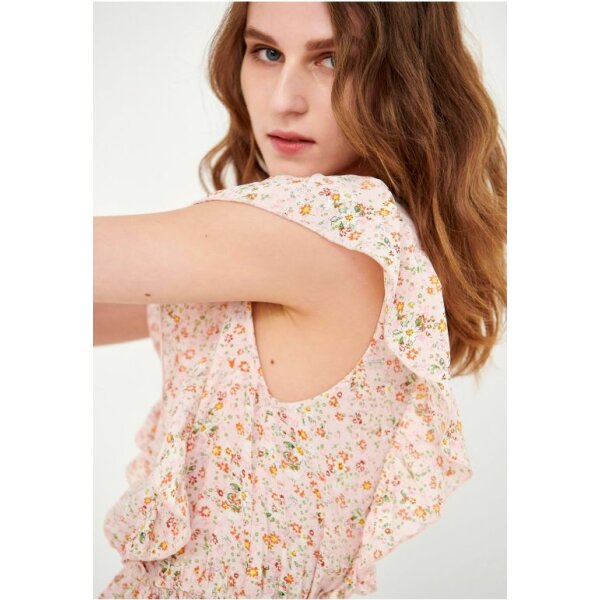 FBL005-123-17_SOFT_PINK__5_ Εμπριμέ τοπ με V Λαιμόκοψη  Ρόζ FUNKY BUDDHA FBL005-123-17 - Image 2