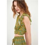 Εμπριμέ τοπ με λαιμόκοψη V Πράσινο FUNKY BUDDHA FBL005-131-17 - Image 2