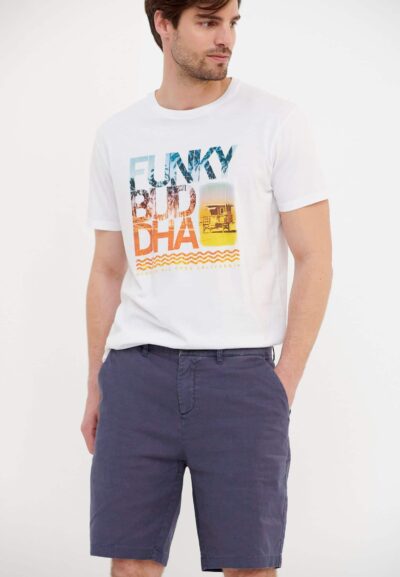 Ανδρική Βερμούδα Λινή CHINO FUNKY BUDDHA FBM005-011-03 Μπλέ