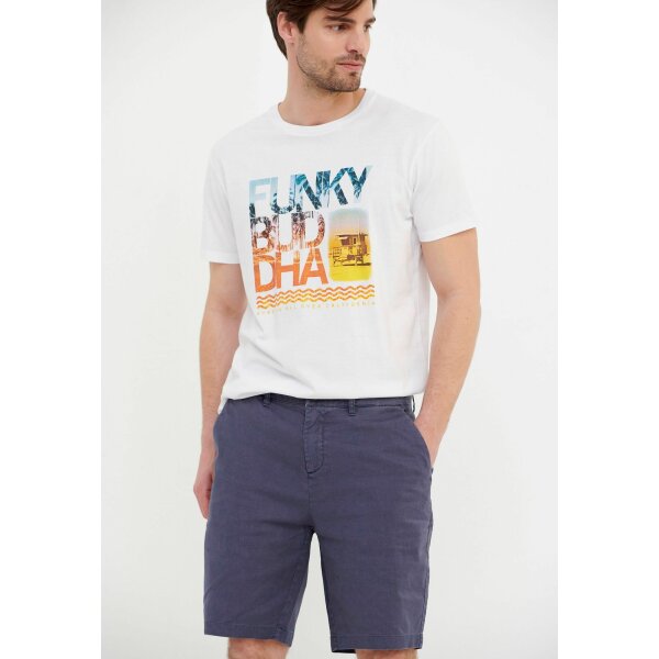 Ανδρική Βερμούδα Λινή CHINO FUNKY BUDDHA FBM005-011-03 Μπλέ - Image 1
