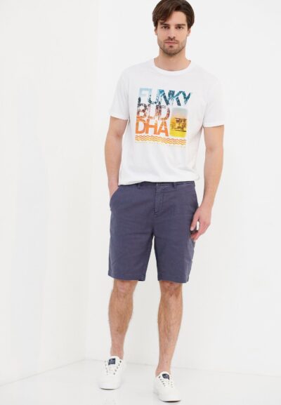 Ανδρική Βερμούδα Λινή CHINO FUNKY BUDDHA FBM005-011-03 Μπλέ - Image 2