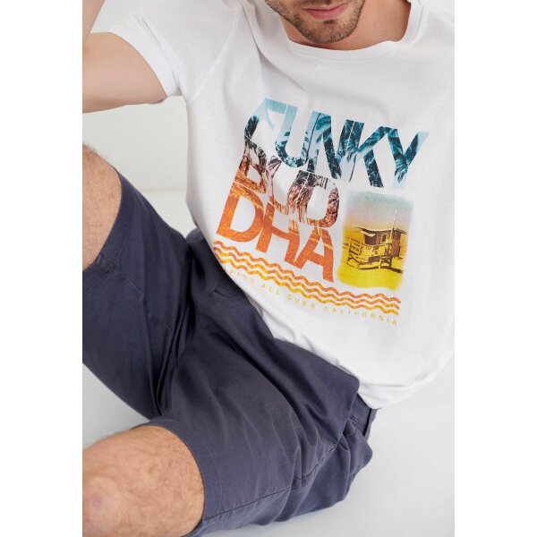 Ανδρική Βερμούδα Λινή CHINO FUNKY BUDDHA FBM005-011-03 Μπλέ - Image 4