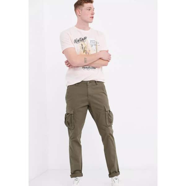 FBM005-030-02_KHAKI_1 Ανδρικό Παντελόνι CARGO FUNKY BUDDHA FBM005-030-02 Χακί - Image 1