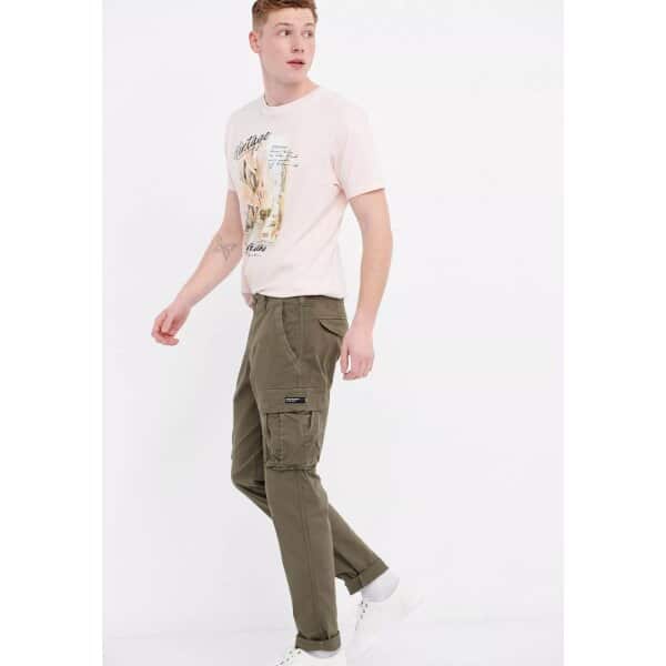 Ανδρικό Παντελόνι CARGO FUNKY BUDDHA FBM005-030-02 Χακί - Image 3