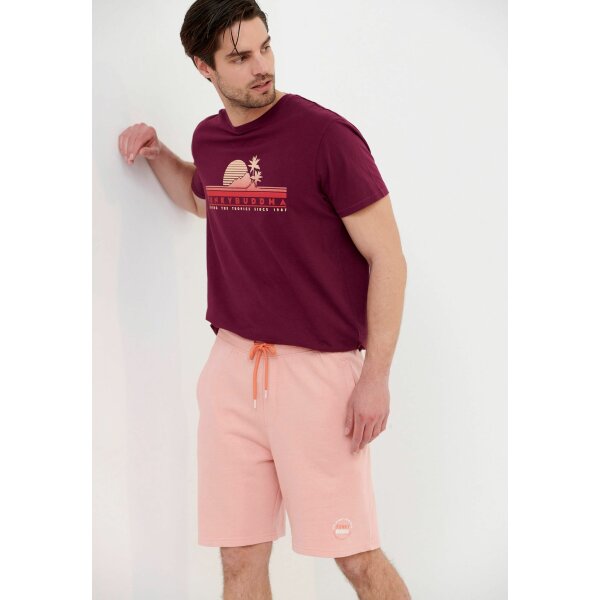 FBM005-050-03_PEACH_3 Ανδρική Βερμούδα Φούτερ FUNKY BUDDHA FBM005-050-03 ΡΟΖ - Image 3