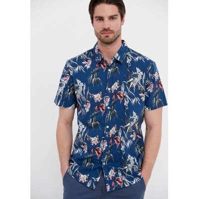 Ανδρικό Πουκάμισο FUNKY BUDDHA FBM005-052-05 Μπλέ