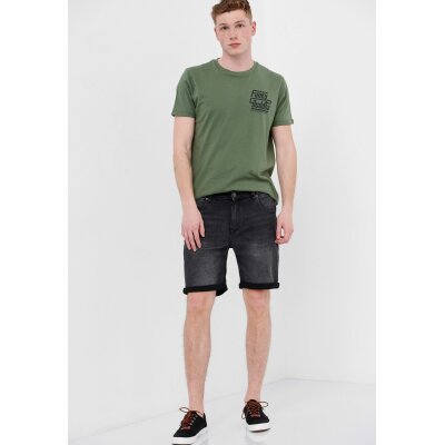 Ανδρική Βερμούδα Τζιν FUNKY BUDDHA FBM005-071-03 Μαύρο