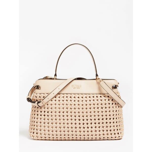 GUESS Τσάντα χειρός sicilia πλεκτή όψη μπεζ HWWG8490060 - Image 1